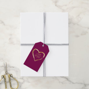 Étiquettes-cadeau Joyeuse fête des mères Gold Heart Elégant luxe