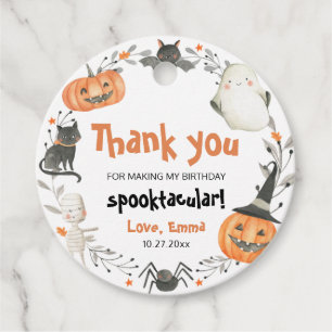 Étiquettes Cadeau Joyeuse fête d'Halloween Fantôme Anniversaire Spoo