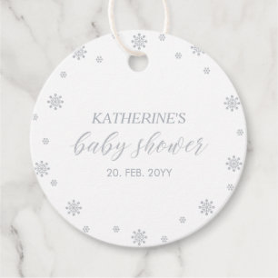 Étiquettes Cadeau Joyeuse remerciement pour Baby Shower Silver Winte