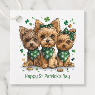 Étiquettes Cadeau Joyeuse Saint-Patrick Yorkshire Terrier Chiens