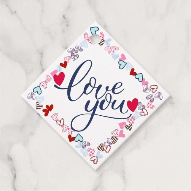 Étiquettes Cadeau Joyeuse Saint-Valentin (Devant)