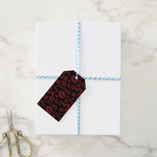 Étiquettes-cadeau Joyeuse Saint-Valentin Amour Élégant Rouge & Noir