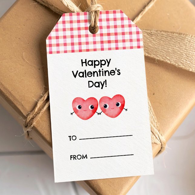 Étiquettes-cadeau Joyeuse Saint-Valentin avec de mignons petits cœur (Créateur téléchargé)