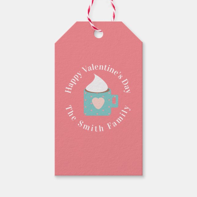 Étiquettes-cadeau Joyeuse Saint-Valentin Camp Fire Chocolat (Devant)