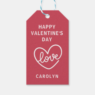 Étiquettes-cadeau Joyeuse Saint-Valentin Cœur Amour