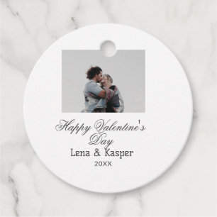 Étiquettes Cadeau Joyeuse Saint-Valentin couple photo moderne simple