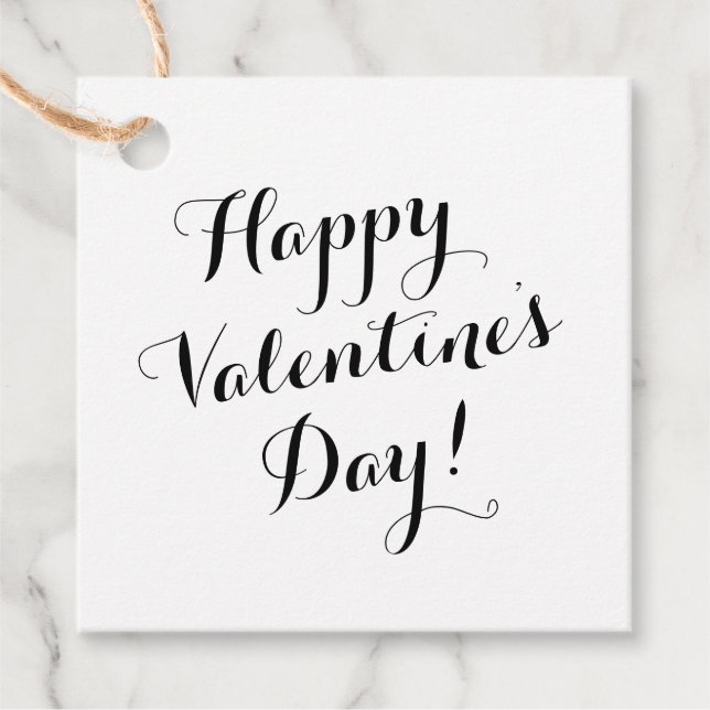 Étiquettes Cadeau Joyeuse Saint-Valentin écriture calligraphique noi (Devant)