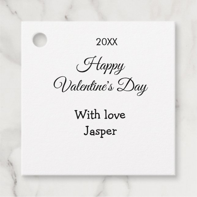 Étiquettes Cadeau Joyeuse Saint-Valentin nom amour simple année styl (Devant)