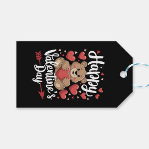 Étiquettes-cadeau Joyeuse Saint-Valentin Ours Coeur Mignons Couples