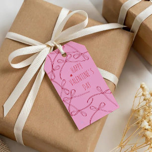 Étiquettes-cadeau Joyeuse Saint-Valentin – Rubans Amour Minimalist