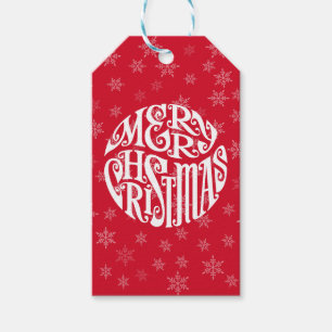 Étiquettes-cadeau Joyeuse typographie de Noël Joyeux voeux