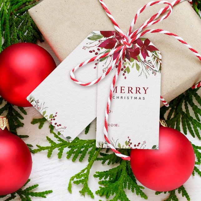 Étiquettes-cadeau Joyeuse verdure Joyeux Noël (Créateur téléchargé)