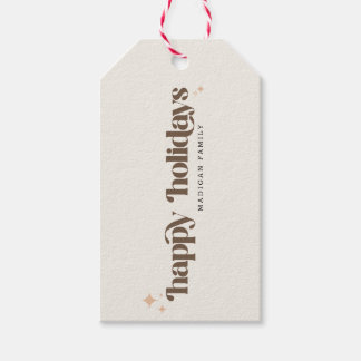 Étiquettes-cadeau Joyeuses Fêtes de fin d'année Famille Noël Rétro