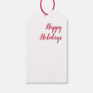 Étiquettes-cadeau Joyeuses fêtes écriture de Noël rouge blanc