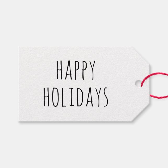 Étiquettes-cadeau Joyeuses Fêtes Minimalistes. Noël Moderne Simple (Devant (Horizontal))