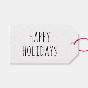 Étiquettes-cadeau Joyeuses Fêtes Minimalistes. Noël Simple Moderne
