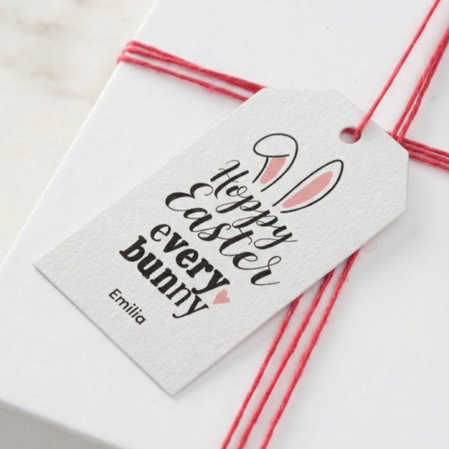 Étiquettes-cadeau Joyeuses Pâques à tous les petits lapins Nom perso (Créateur téléchargé)