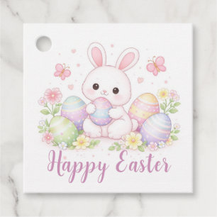 Étiquettes Cadeau Joyeuses Pâques - Lapin de Pâques mignon design de
