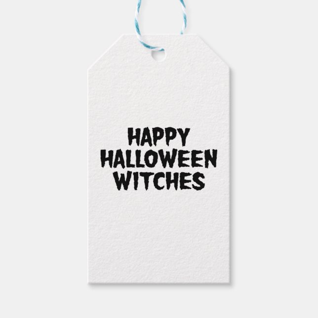 Étiquettes-cadeau Joyeuses sorcières Halloween (Devant)