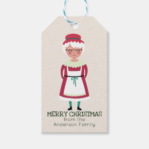 Étiquettes-cadeau Joyeuses vacances lunatiques de Mme le père noël