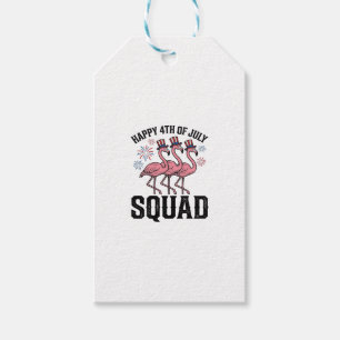 Étiquettes-cadeau Joyeux 4 juillet Flamingo Squad Vector Design_1