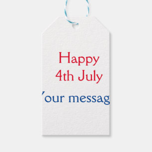 Étiquettes-cadeau Joyeux 4 juillet jour de l'indépendance ajoutez no