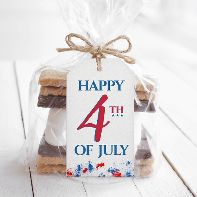 Étiquettes-cadeau Joyeux 4 juillet Pop By (Personalized 4th of July Pop by Tag for Real Estate and Small Business Marketing)
