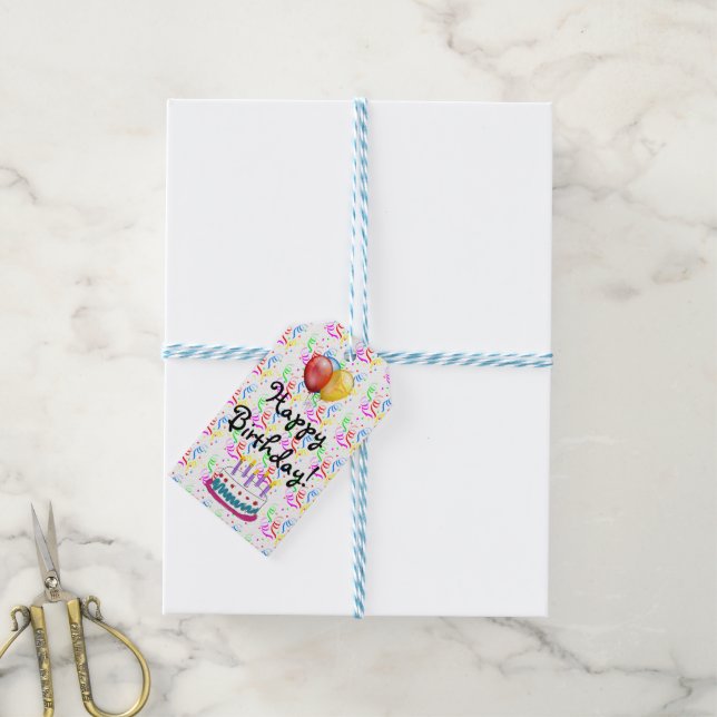 Étiquettes-cadeau Joyeux anniversaire (Avec de laficelle)