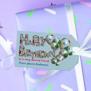 Étiquettes-cadeau Joyeux Anniversaire À Un Ami Très Spécial Typograp