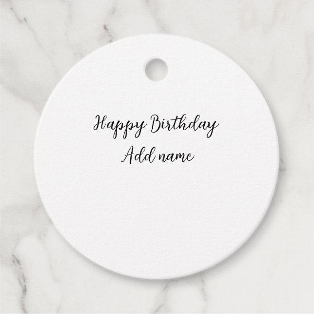 Étiquettes Cadeau Joyeux anniversaire ajouter nom titre simple minim (Devant)