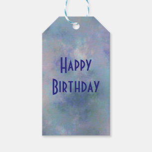 Étiquettes-cadeau Joyeux Anniversaire Aquarelle Eau Bleue Violette