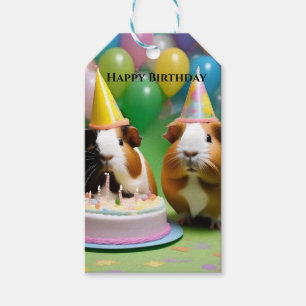 Étiquettes-cadeau Joyeux Anniversaire Avec Des Cochons De Guinée De