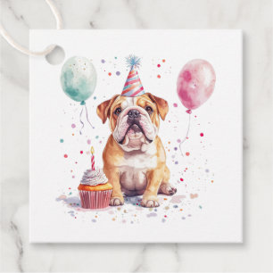Étiquettes Cadeau Joyeux Anniversaire Bouledogue Anglais