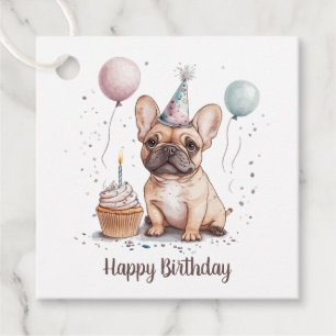 Étiquettes Cadeau Joyeux Anniversaire Bouledogue Français