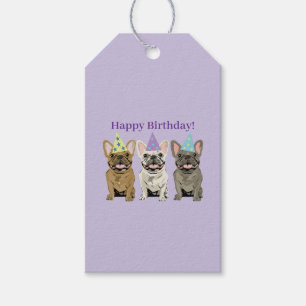 Étiquettes-cadeau Joyeux Anniversaire ! Bouledogues Français