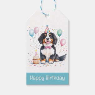 Étiquettes-cadeau Joyeux Anniversaire Chien de Montagne Bernois