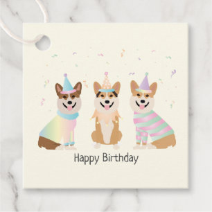 Étiquettes Cadeau Joyeux Anniversaire Chiens Corgis Gallois de Pembr