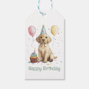 Étiquettes-cadeau Joyeux Anniversaire Chiens Labrador Retriever