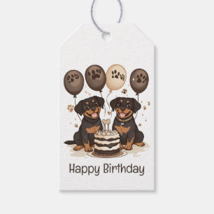 Étiquettes-cadeau Joyeux Anniversaire Chiens Rottweiler