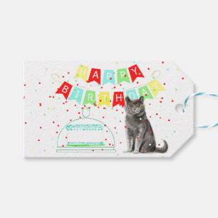 Étiquettes-cadeau Joyeux Anniversaire De La Balise Cadeau Du Chat