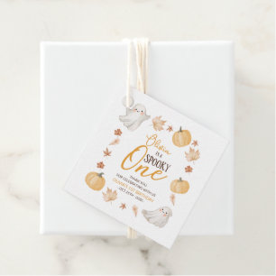 Étiquettes Cadeau Joyeux Anniversaire Fantôme Mignon avec Feuilles d