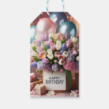 Joyeux anniversaire, fleurs et cadeaux, par Natash