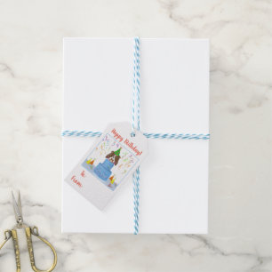 Étiquettes-cadeau Joyeux Anniversaire Gâteau Cavalier King Charles