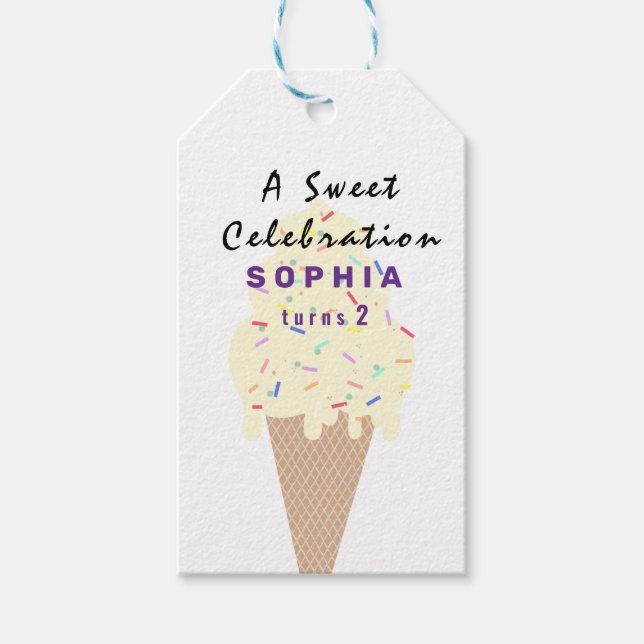Étiquettes-cadeau Joyeux Anniversaire Glace  (Devant)