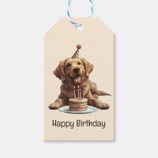 Étiquettes-cadeau Joyeux Anniversaire Golden Retriever Chien