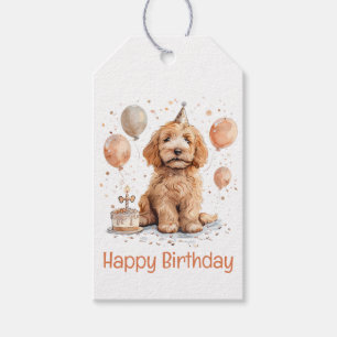 Étiquettes-cadeau Joyeux Anniversaire Goldendoodle Chien Birthday Ca