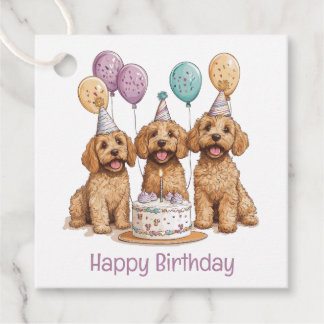 Étiquettes Cadeau Joyeux Anniversaire Goldendoodle Chiens Anniversai