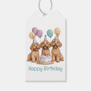 Étiquettes-cadeau Joyeux Anniversaire Goldendoodle Chiens Anniversai