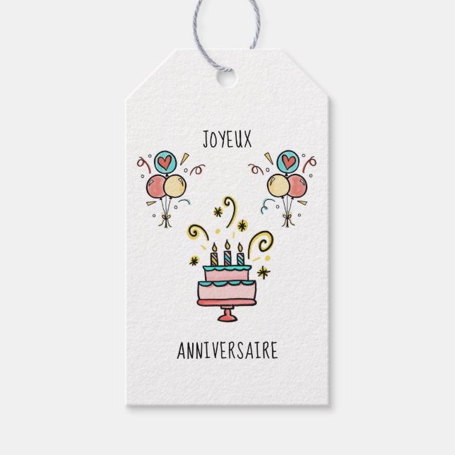 Étiquettes-cadeau Joyeux Anniversaire | Joyeux Anniversaire (Devant)