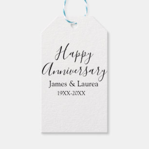 Étiquettes-cadeau Joyeux anniversaire mariage nom date année simple 